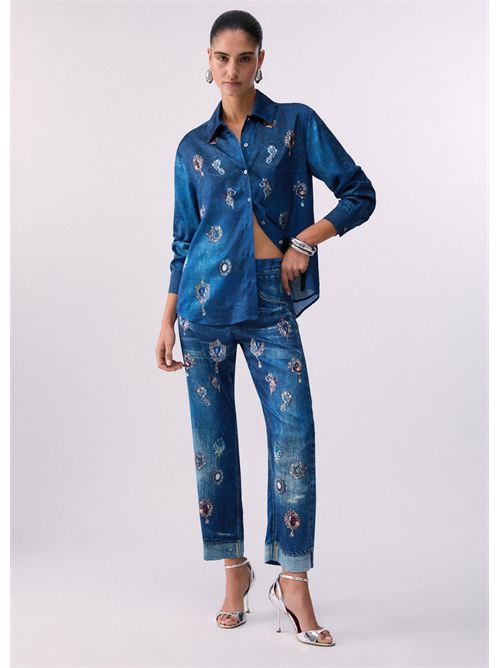 Pants woman blue LIU JO | UA6311T5958/79045